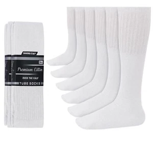 Tube Socks Men 6 Pairs Premium Cushion Cotton Over The Calf Athletic Knee Hig... - Picture 1 of 8