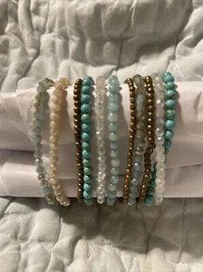 Nakamol Wide Wrap Cuff Crystal Metal Beads Cream Boho Leather Bracelet COOL - Bild 1 von 8