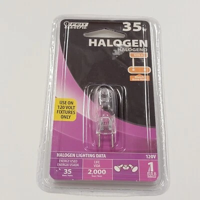 Feit 35 Watt Lightning Data Clear Bulb Dimmable BPQ35 GY8.6 Base 120V - Image 1 of 4