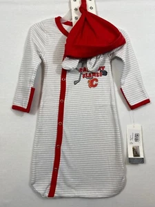 NHL Calgary Flames Children Unisex Gown, Hat & Bootie Set 1 Size 0-6M, Grey - Picture 1 of 4