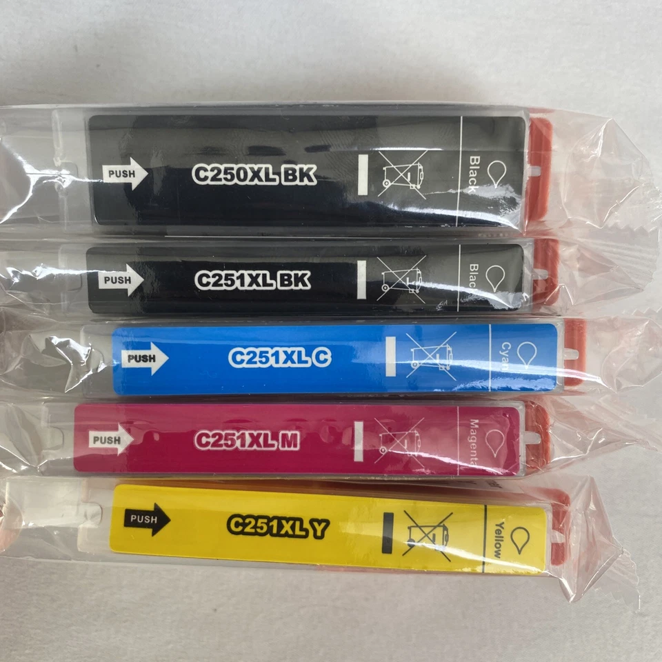 4 Inkjetcorner  C-0250BK, BC-0251BK, C-C-0251C, C-0251M, C-0251Y, Canon - Image 1 of 4