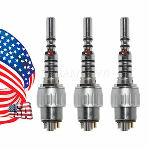 3 Denti 6 Fori 360° LED Accoppiatore Rapido Girevole per Manipolo Fibra Ottica SB6/SD6 - Foto 1 di 11