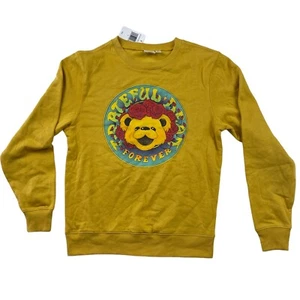 Grateful Dead Forever Mustard Yellow Graphic Sweatshirt Band Concert Size Small - Picture 1 of 5