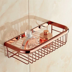 Shower Caddy Basket Bathroom Rose Gold Copper Cosmetic Shelf Storage/Rack fx003 - Picture 1 of 5