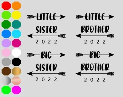 Bügelbild Große Kleine Schwester Bruder Geschwister Flexfolie - Bild 1 von 4