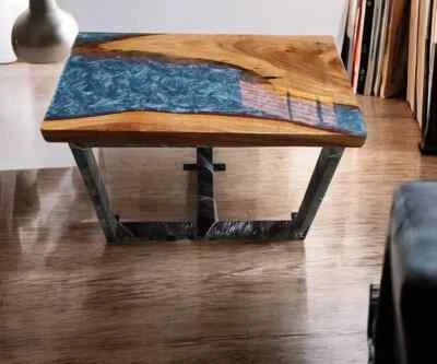 epoxy end table for sale/console table wood/wood and epoxy table/epoxy table top - Image 1 of 4