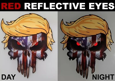 Calcomanía calavera pelo Trump MAGA 2024 pegatina ventana coche camión vamos Brandon Biden Foto 1 de 4