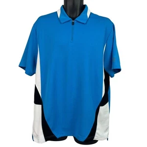 IZOD Perform X Cool FX Golf Shirt Blue Color Block 1/4 Zip Large - Picture 1 of 12