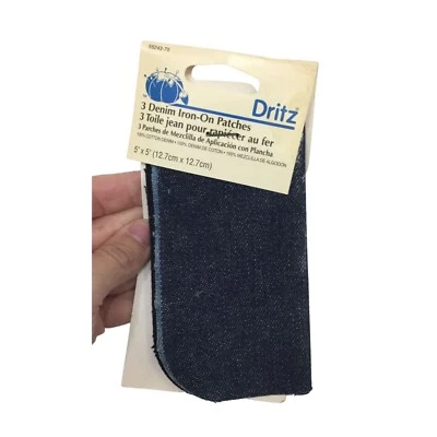 Dritz 3 Denim Iron On Patches New with Tags - Image 1 of 4