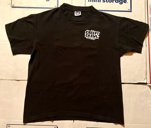 CREEPY CRAWL PRODUCTIONS ULTRA RARE VINTAGE 1990S DOUBLE SIDED BLACK SHIRT NYHC - Picture 1 of 10