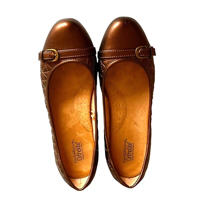 Croft & Barrow туфли женщин размер 8,5 М ортолит бронза плоскостях металлический стеганый - Изображение 1 из 4