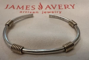 James Avery Retired/Rare Kalahari Sterling 925 & Gold 14k Gold Cuff Bracelet. - Bild 1 von 9