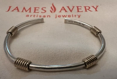 James Avery Retired/Rare Kalahari Sterling 925 & Gold 14k Gold Cuff Bracelet. - Image 1 of 4