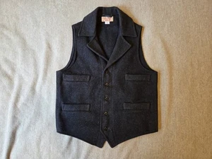 Filson Mackinaw Wool Western Vest | Medium | Charcoal | MSRP $325 - Picture 1 of 10