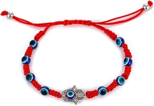 Armband aus geflochtenem Seil mit Auge Allahs und Hand von Fatima - Bild 1 von 2
