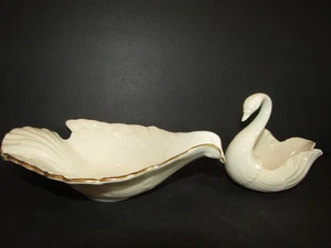 Lenox Menge 2 Schwanenförmige Schüssel & Taubenförmige Süßigkeiten - Nussschale HERGESTELLT IN USA - Bild 1 von 8