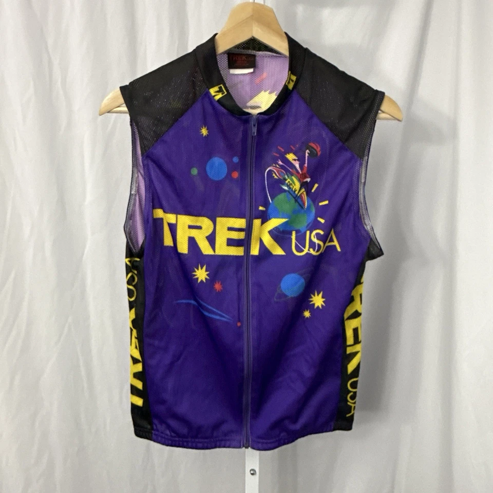 Camiseta masculina Trek Rocket Boy ciclismo média 1997 feita nos EUA vintage anos 90 OCLV - Imagem 1 de 4