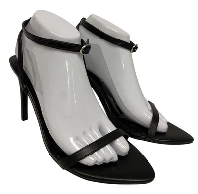 Sandalias de tacón para mujer Kurt Geiger de cuero negro punta de aguja EU 40 US 9 Foto 1 de 4