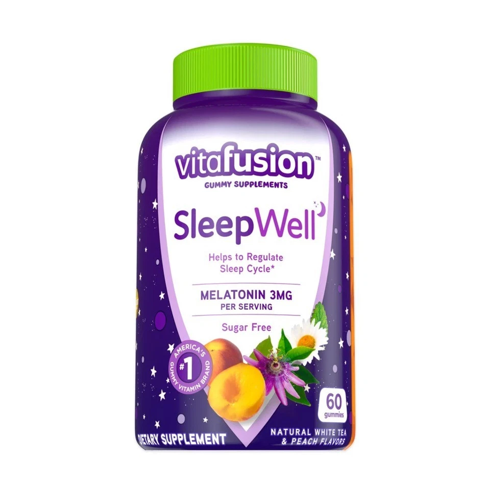 Gomitas para dormir Vitafusion Sleep Well melatonina sin azúcar 3 mg 60 quilates Foto 1 de 4