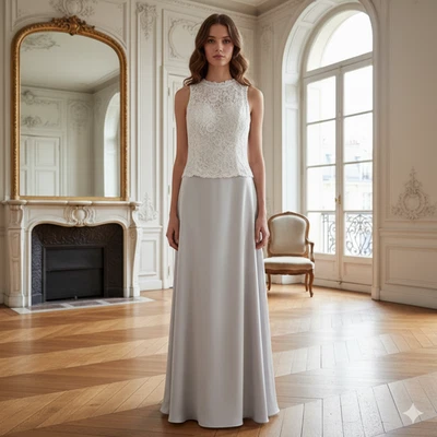 Vestido Hampton Nites platino y plata talla 10 Foto 1 de 4