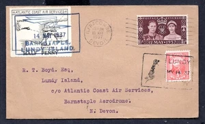 Lundy Island - 1937 KGVI Coronation Illustrated First Day Cover - Picture 1 of 2