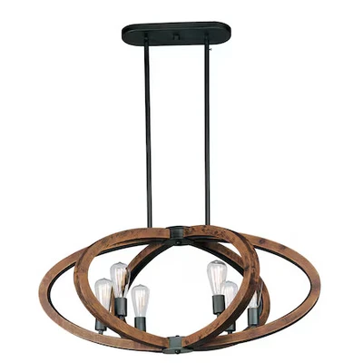 MAXIM 20915APAR Bodega Bay 6 luces 22,25" ancho antracita luz colgante Foto 1 de 2