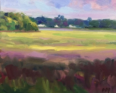 PDQ Artista Original Pintura al Óleo Paisaje Marisma Realismo Impresionista Arte Foto 1 de 4