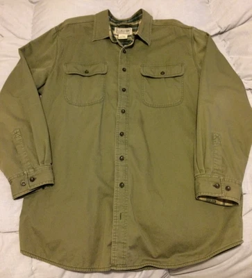 LL Bean Franela Forrada Huracán Camisa Chaqueta Chaqueta Para Hombre XL Alta Talla XLT Verde Foto 1 de 4