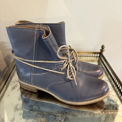 Timberland Botas Mujer Talla 10 Azul Cuero Con Cordones Tobillo Informales Clásicas 8457B Foto 1 de 4