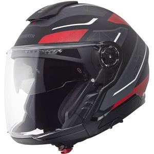 Motorrad Helm 65 (XXXL) - Schuberth Jethelm J2 Sigma - schwarz-rot-weiß matt - Bild 1 von 8