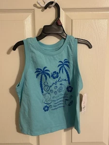 Girls Wonder Nation Graphic Tank Size S ( 6-6x) - Pale Topaz- Tropical - Picture 1 of 3
