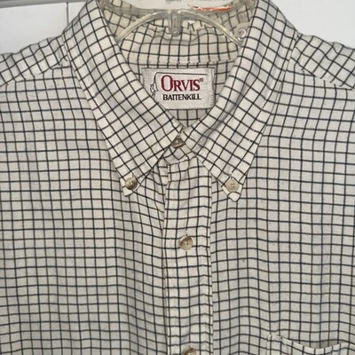 ORVIS BattenKill Black Striped Shirt Wool Cotton Blend Button Down Men’s Sz XL - Image 1 of 4