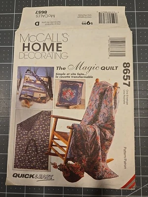 McCalls Pattern 8656 Magic Quilt Quick  UNCUT - Image 1 of 2