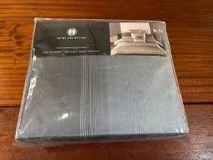 Hotel Collection King Size Bettdecke Bettbezug Set grau irisierend gestreift - Bild 1 von 8