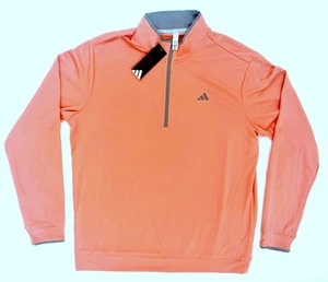 Adidas Men's $65 Golf Lightweight Quarter Zip Shirt SALMON-GRAY size L #33 - Picture 1 of 3