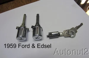 Edsel and Ford 1959 Lock set 2 door locks and Ignition lock with 2 keys original - Picture 1 of 3