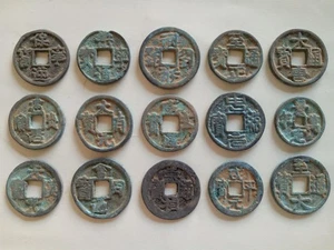 15Pcs China Old Dynasty Bronze Statues - Picture 1 of 11