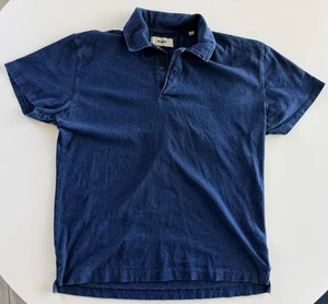 Buck Mason Polo Men’s Size Large Blue Cotton Short Sleeve Buttons Collar - Picture 1 of 5