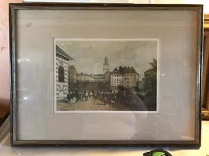 Colored Engraving,11x15,framed to 20x27,C.J. (Carl Johan) Billmark,19th century - Picture 1 of 7