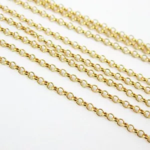 22K vergoldete Sterling Silber Kette - winzige Rolo Kette 1mm unvollendet Bulk Kette - Bild 1 von 3