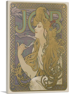 ARTCANVAS JOB - Cigarette Paper Advertisement 1896 Canvas Art by Alphonse Mucha - Picture 1 of 14