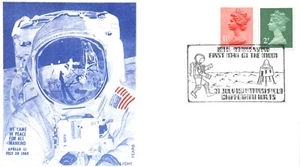 APOLLO 11 9th ANNIV 7/21/78 ASTRONAUT/FLAG CACHET 2p/11p MACHINS SC# MH26 & 74 - Picture 1 of 2