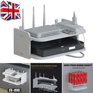 Wall Mount Router Storage Rack Floating Shelf For TV SKY BOX CD DVD Game Console - Picture 1 of 11