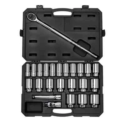 3/4 Inch Drive Deep 6-Point Socket and Ratchet Set with Case, 24-Pc. (3/4-2 in.) - Image 1 of 4