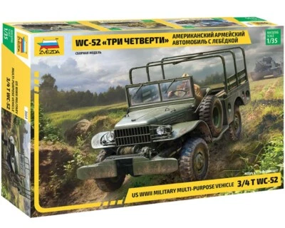 Zvezda US WWII Military-purpose vehicle 3/4 T WC-52 1:35 3664 modellismo - Immagine 1 di 4