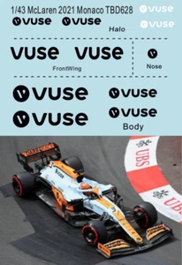 1/43 Decals per McLaren MCL35M VuseMonaco 2021 TBD628 - Imagen 1 de 1