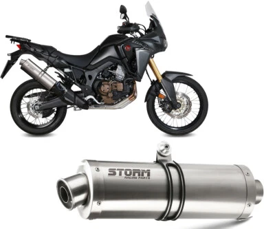 Scarico Storm by Mivv Oval inox per Honda Crf 1000 L Africa Twin 2016 > 2019 - Image 1 of 4