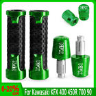 For Kawasaki KFX 400 450R 700 90 Handlebar Grips Handle Bar End Cap Tire Valve