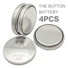 4pcs 3.6V Rechargeable LIR2032 Li-ion Coin Button Battery For Mouse Calculator