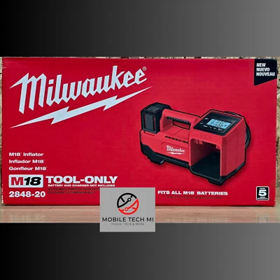 Milwaukee 2848-20 M18 18V Compact Tire Air Inflator (Bare Tool) - SHIPS FAST! - Image 1 of 4